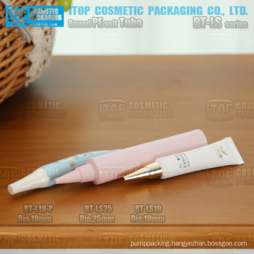 attractive and cute 19mm and 25mm diameter pe soft tube with sharp screw lid hot-selling round plastic cosmetic tube